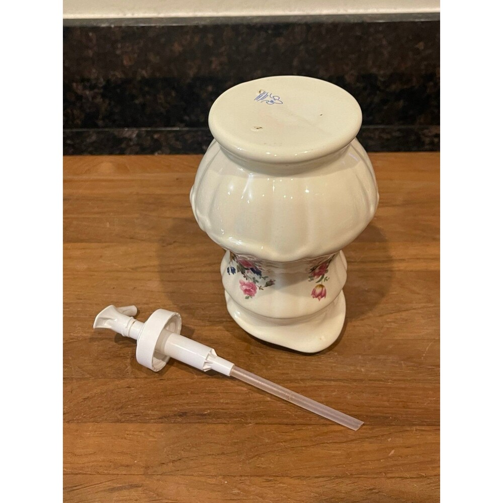 Vintage Athena Floral Ceramic Soap Dispenser - Picture 6 of 6